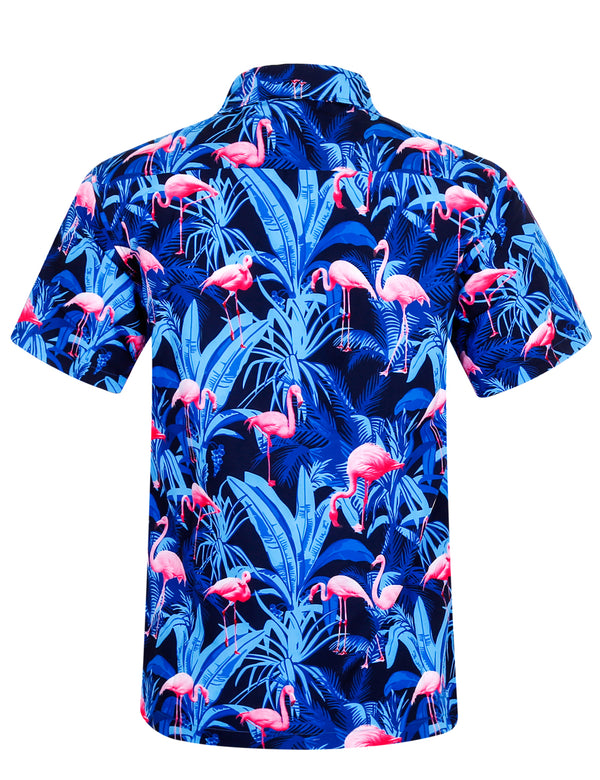 APTRO Men's Hawaiian Shirt Short Sleeve with Pocket Beach Shirt Button Down Wrinkle Free