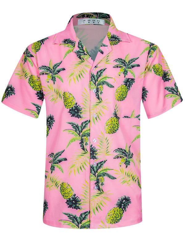 APTRO Men's Short Sleeve 4 Way Stretch Button Down Beach Shirt Hawaiian Shirt