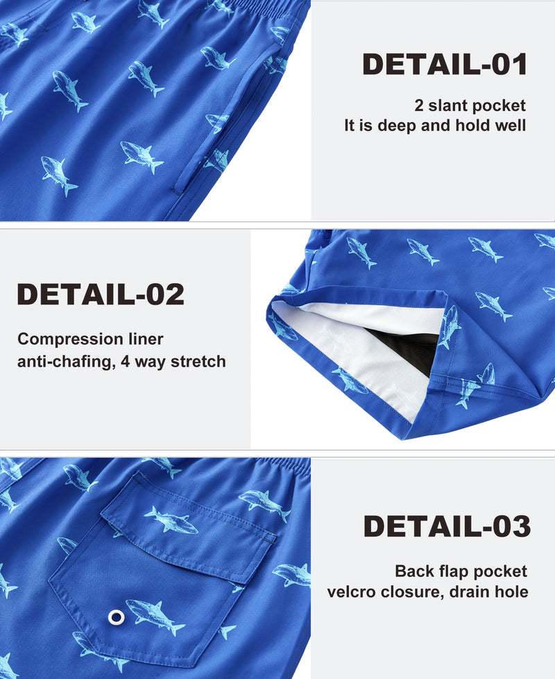 APTRO Men's Quick Dry 2 in 1 Swim Trunks with Compression Liner Swimsuit Swim Shorts Bathing Suits