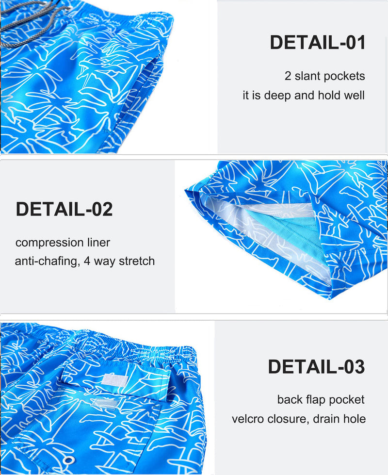 APTRO Men's Quick Dry 2 in 1 Swim Trunks with Compression Liner Swimsuit Swim Shorts Bathing Suits