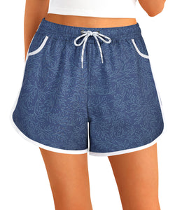 APTRO Women's Quick Dry Swim Shorts Summer Board Shorts with Pockets Floral Beach Shorts