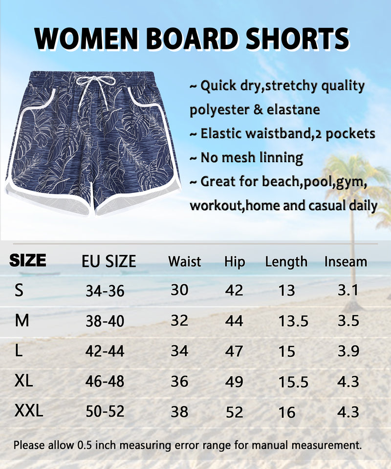 APTRO Women's Quick Dry Swim Shorts Summer Swim Trunks Womens Board Shorts