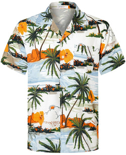 APTRO Men's Hawaiian Shirt Summer Beach Tropical Short Sleeve Button Down Shirt