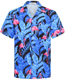 APTRO Men's Hawaiian Shirt Summer Beach Tropical Short Sleeve Button Down Shirt