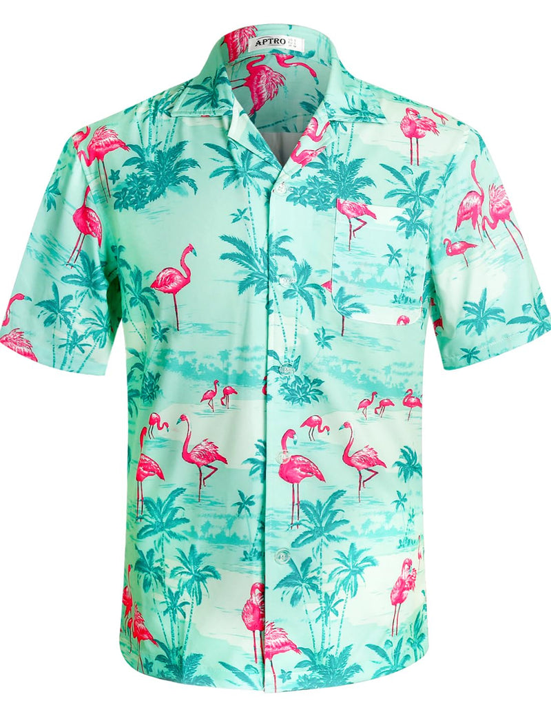 APTRO Men's Hawaiian Shirt Summer Beach Tropical Short Sleeve Button Down Shirt