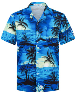 APTRO Men's Hawaiian Shirt Summer Beach Tropical Short Sleeve Button Down Shirt