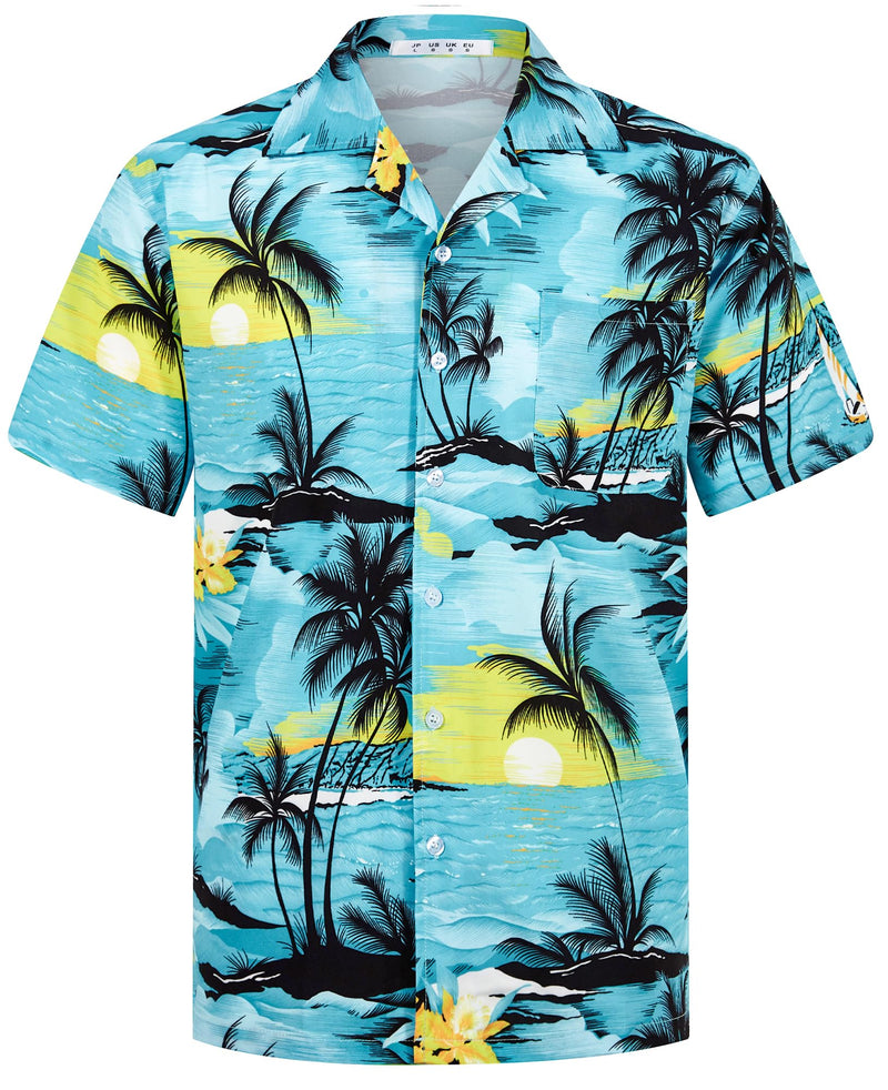 APTRO Men's Hawaiian Shirt Summer Beach Tropical Short Sleeve Button Down Shirt