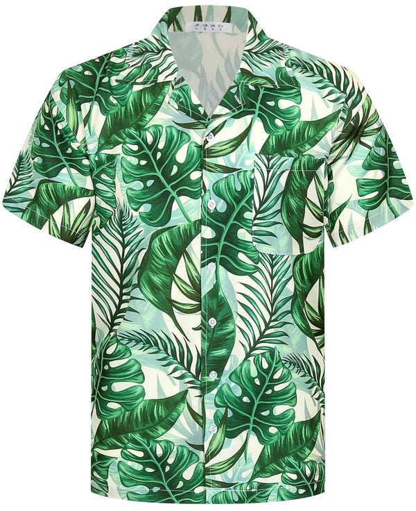 APTRO Mens Hawaiian Shirt Short Sleeve 4 Way Stretch Button Down Beach Shirt