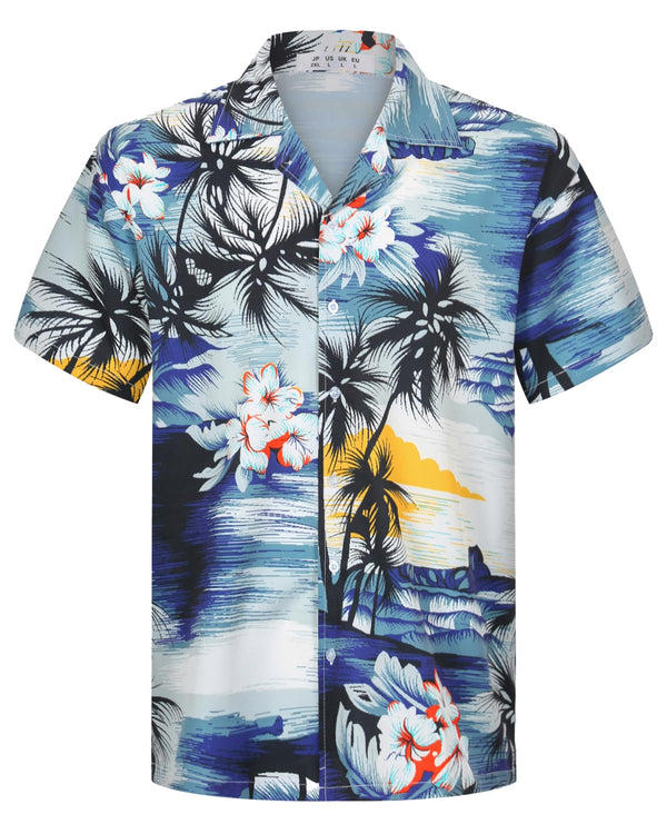 APTRO Men's Hawaiian Shirt Summer Beach Tropical Short Sleeve Button Down Shirt