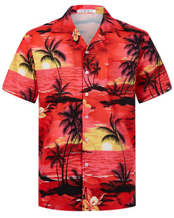 APTRO Men's Hawaiian Shirt Summer Beach Tropical Short Sleeve Button Down Shirt