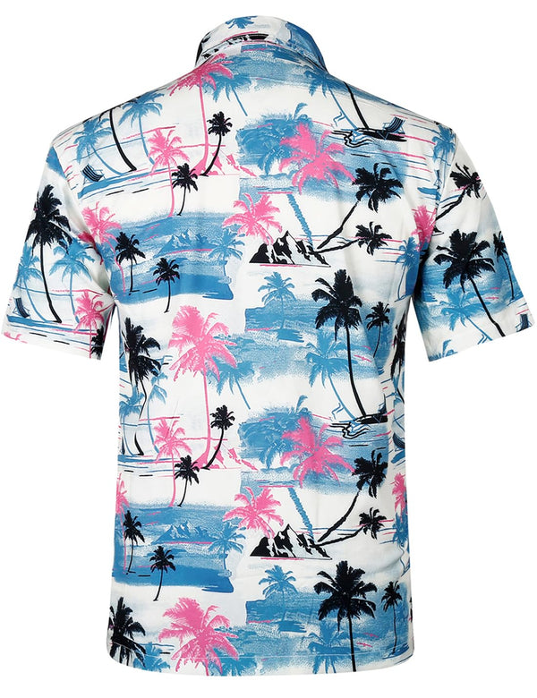 APTRO Men's Hawaiian Shirt Summer Beach Tropical Short Sleeve Button Down Shirt