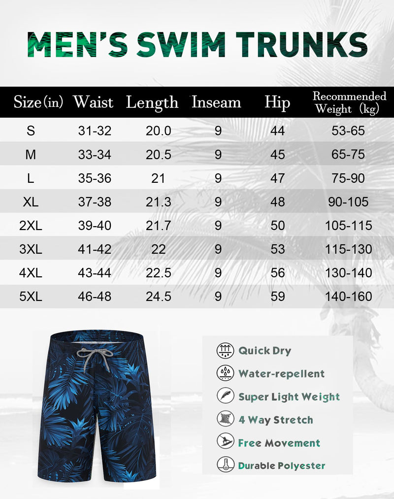 APTRO Men's Quick Dry Swim Trunks 9" Swimsuits Mesh Liner Beach Bathing Suits Swimming Board Shorts