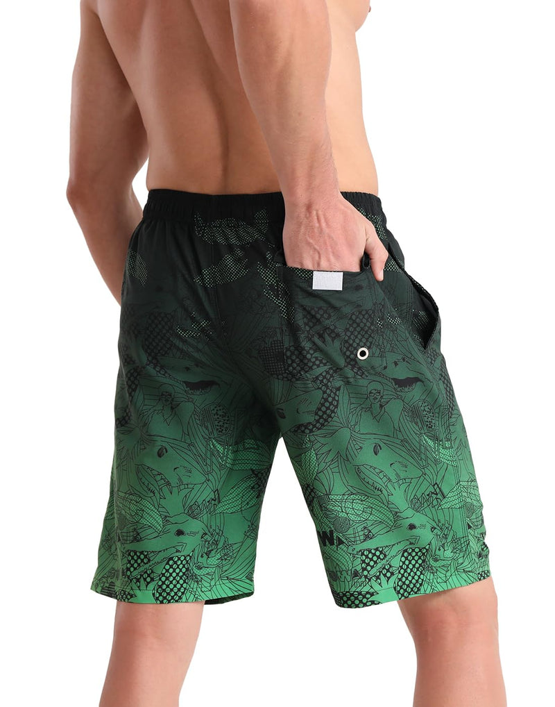 APTRO Men's Quick Dry Swim Trunks 9" Swimsuits Mesh Liner Beach Bathing Suits Swimming Board Shorts