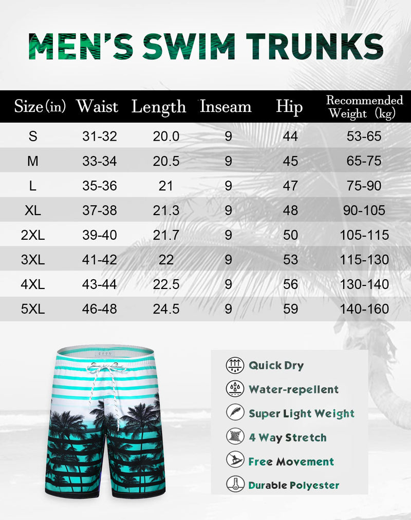 APTRO Men's Quick Dry Swim Trunks 9" Swimsuits Mesh Liner Beach Bathing Suits Swimming Board Shorts