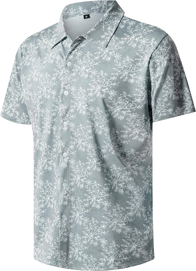 APTRO Men's Hawaiian Shirt Short Sleeve 4 Way Stretch Button Down Beach Shirt