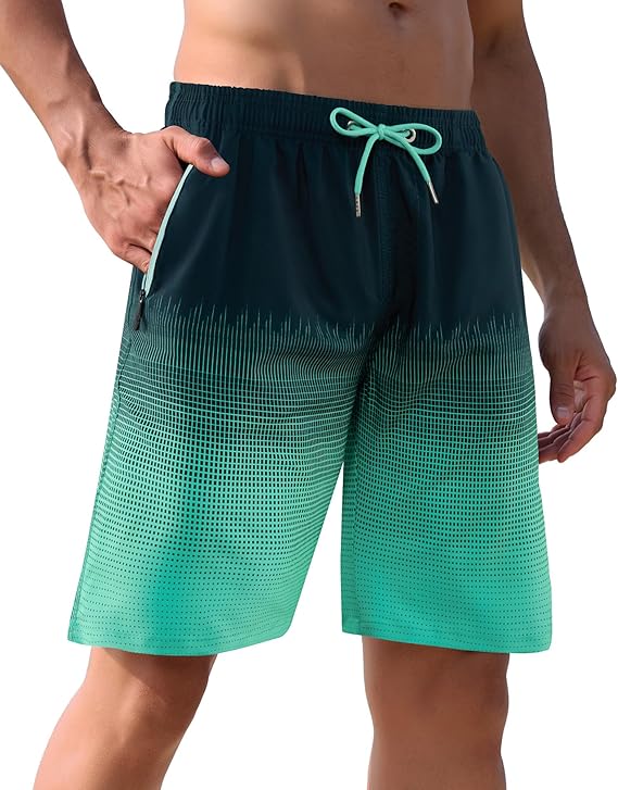 Men's Swim Trunks 9" with Zipper Pockets Bathing Suit