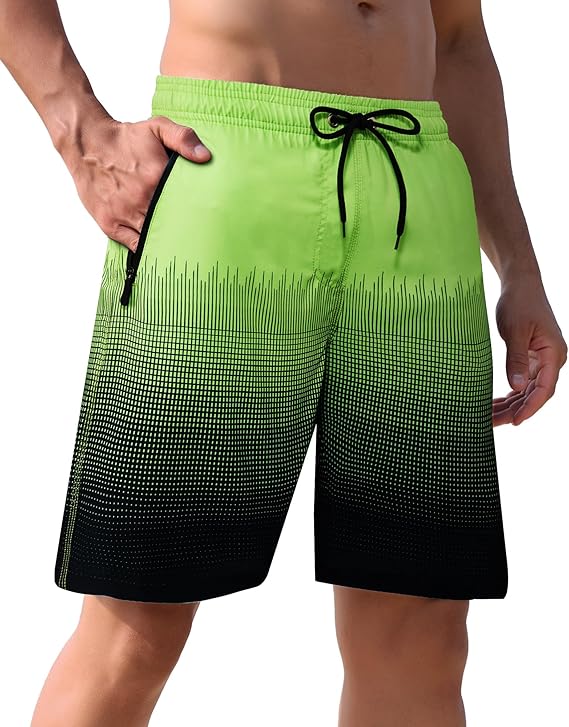 Men's Swim Trunks 9" with Zipper Pockets Bathing Suit
