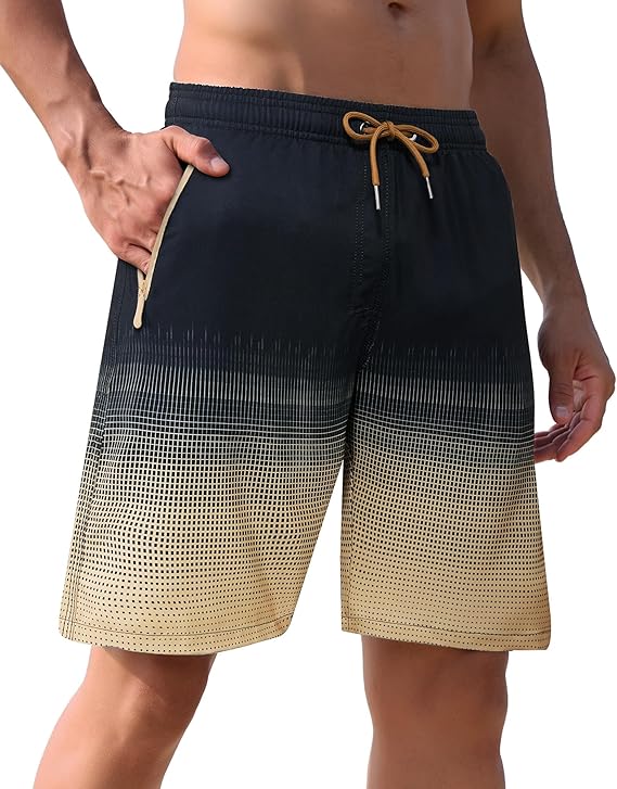 Men's Swim Trunks 9" with Zipper Pockets Bathing Suit