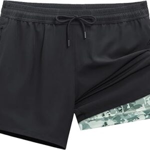 Men's 5" Athletic Shorts 2-in-1 with Liner & Zip Pockets