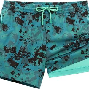 Men's 5" Athletic Shorts 2-in-1 with Liner & Zip Pockets