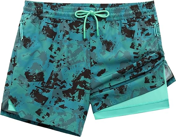 Men's 5" Athletic Shorts 2-in-1 with Liner & Zip Pockets