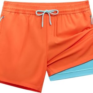 Men's 5" Athletic Shorts 2-in-1 with Liner & Zip Pockets
