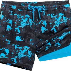 Men's 5" Athletic Shorts 2-in-1 with Liner & Zip Pockets