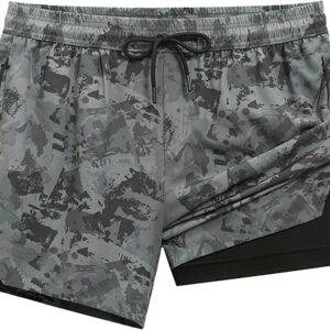 Men's 5" Athletic Shorts 2-in-1 with Liner & Zip Pockets