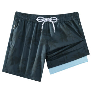 Boys 2-in-1 Swim Trunks with Zipper Pockets