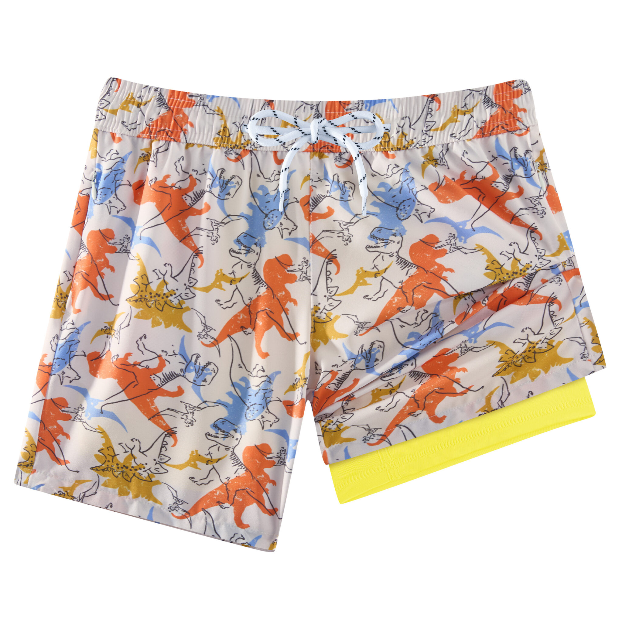 Boys 2-in-1 Swim Trunks with Zipper Pockets