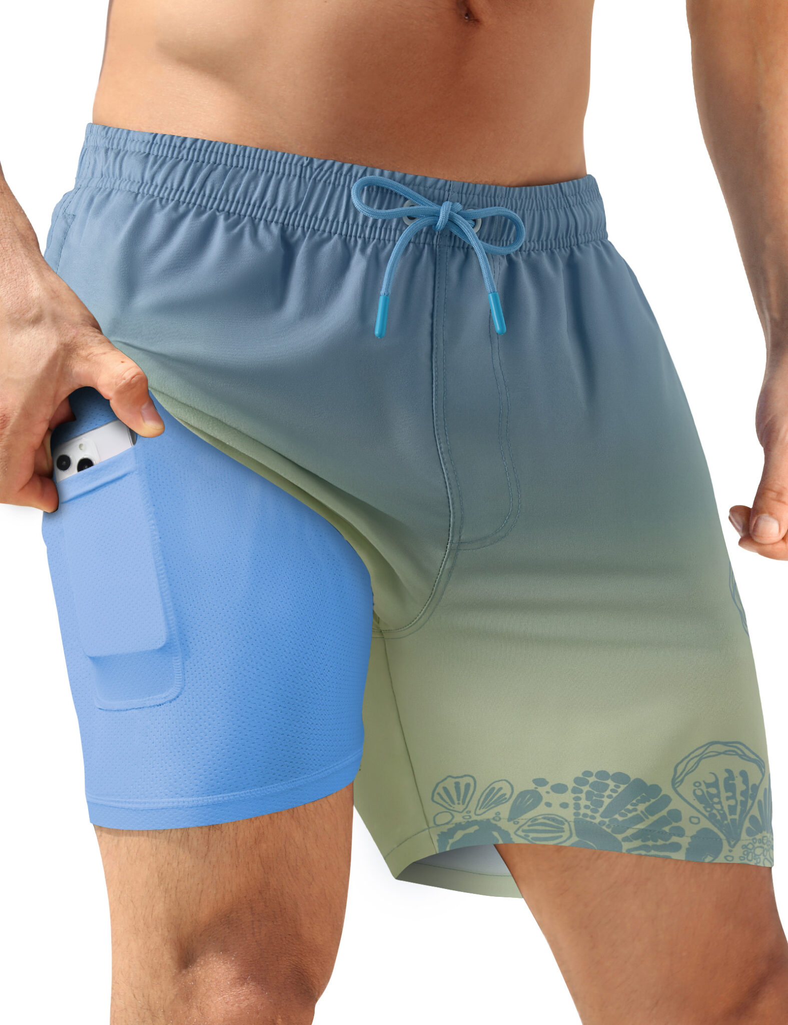 5" Quick Dry Swim Shorts with Liner & Zip Pockets