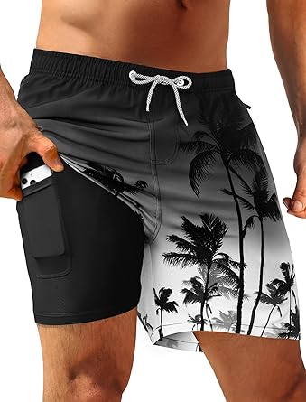 5" Quick Dry Swim Shorts with Liner & Zip Pockets