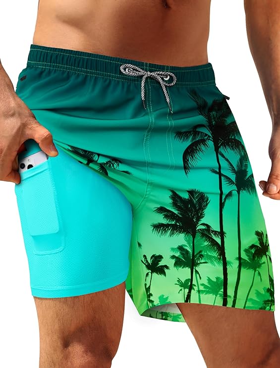 5" Quick Dry Swim Shorts with Liner & Zip Pockets