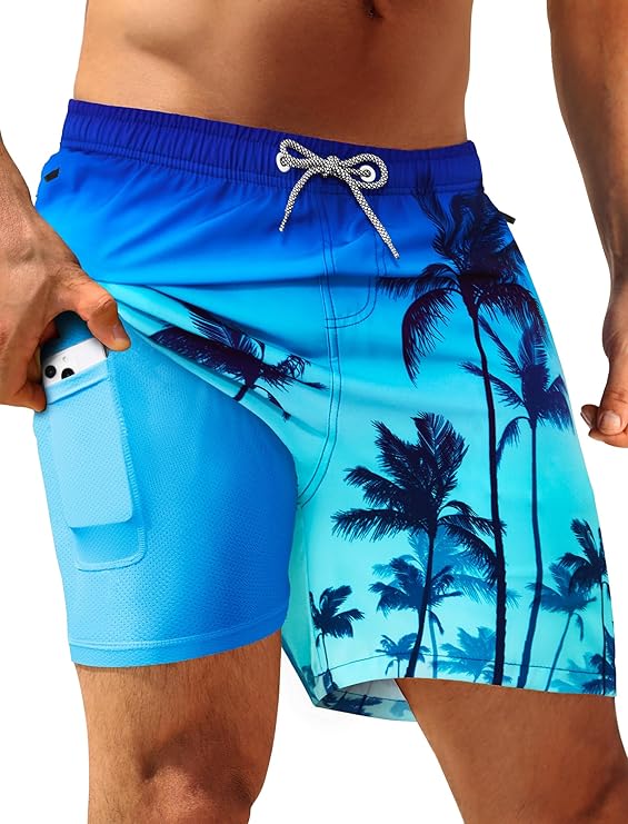 5" Quick Dry Swim Shorts with Liner & Zip Pockets
