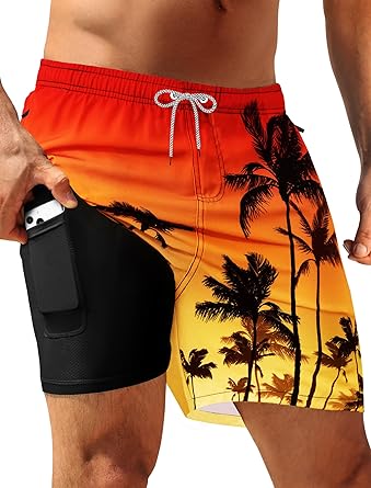 5" Quick Dry Swim Shorts with Liner & Zip Pockets