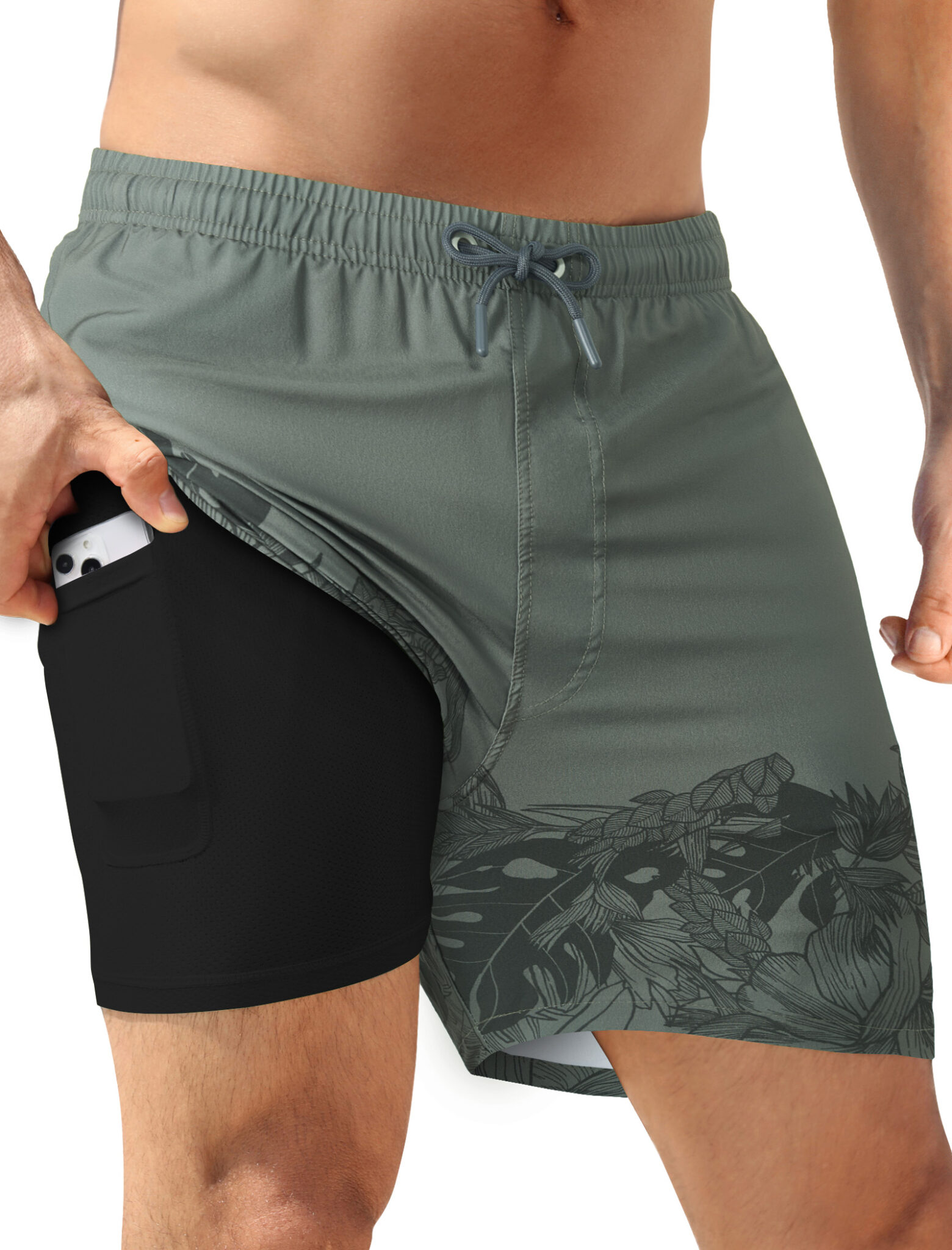 5" Quick Dry Swim Shorts with Liner & Zip Pockets