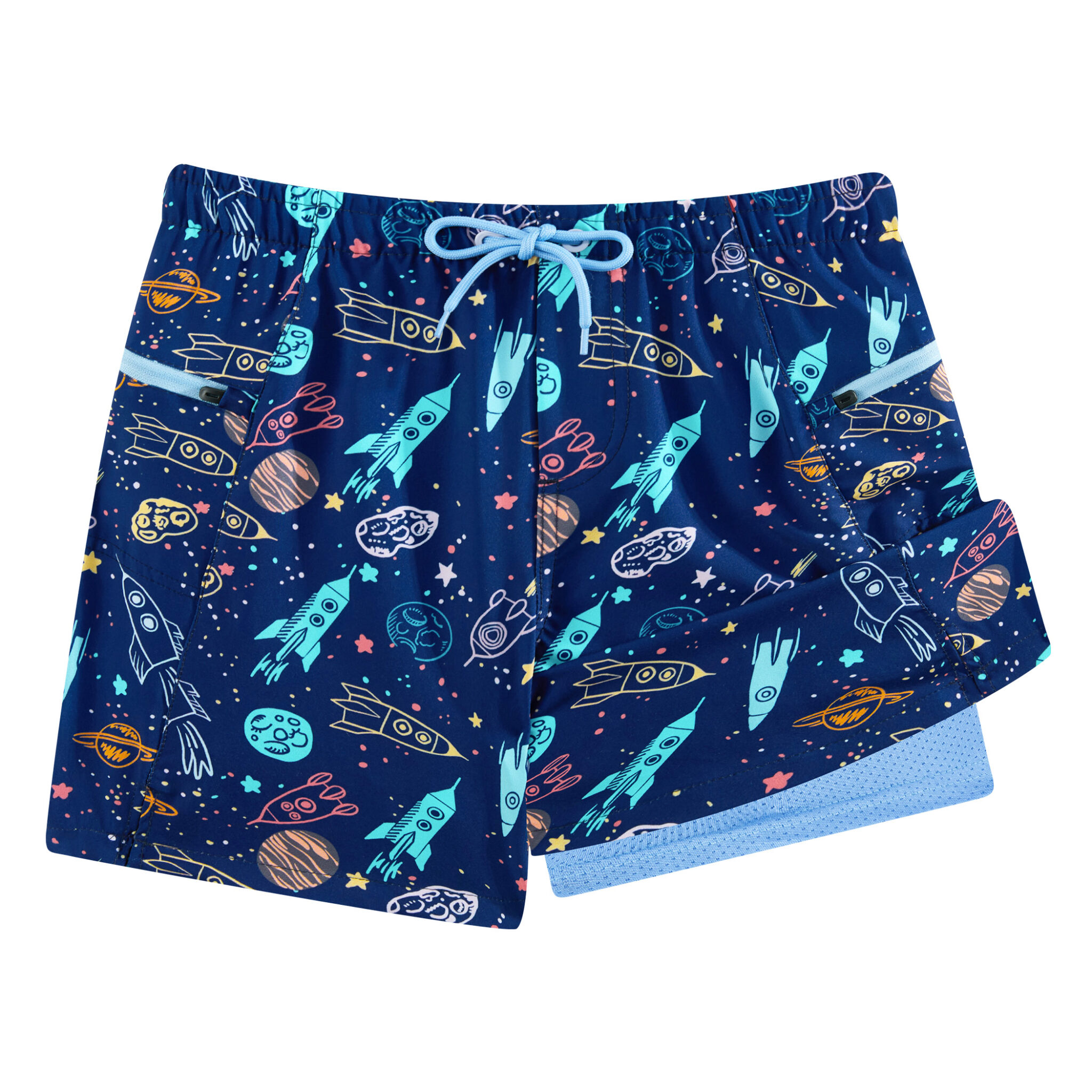 Boy's 2-in-1 Swim Trunks – Quick Dry & Stretch