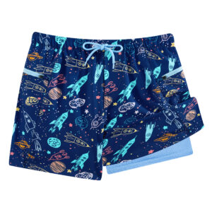Boy's 2-in-1 Swim Trunks – Quick Dry & Stretch
