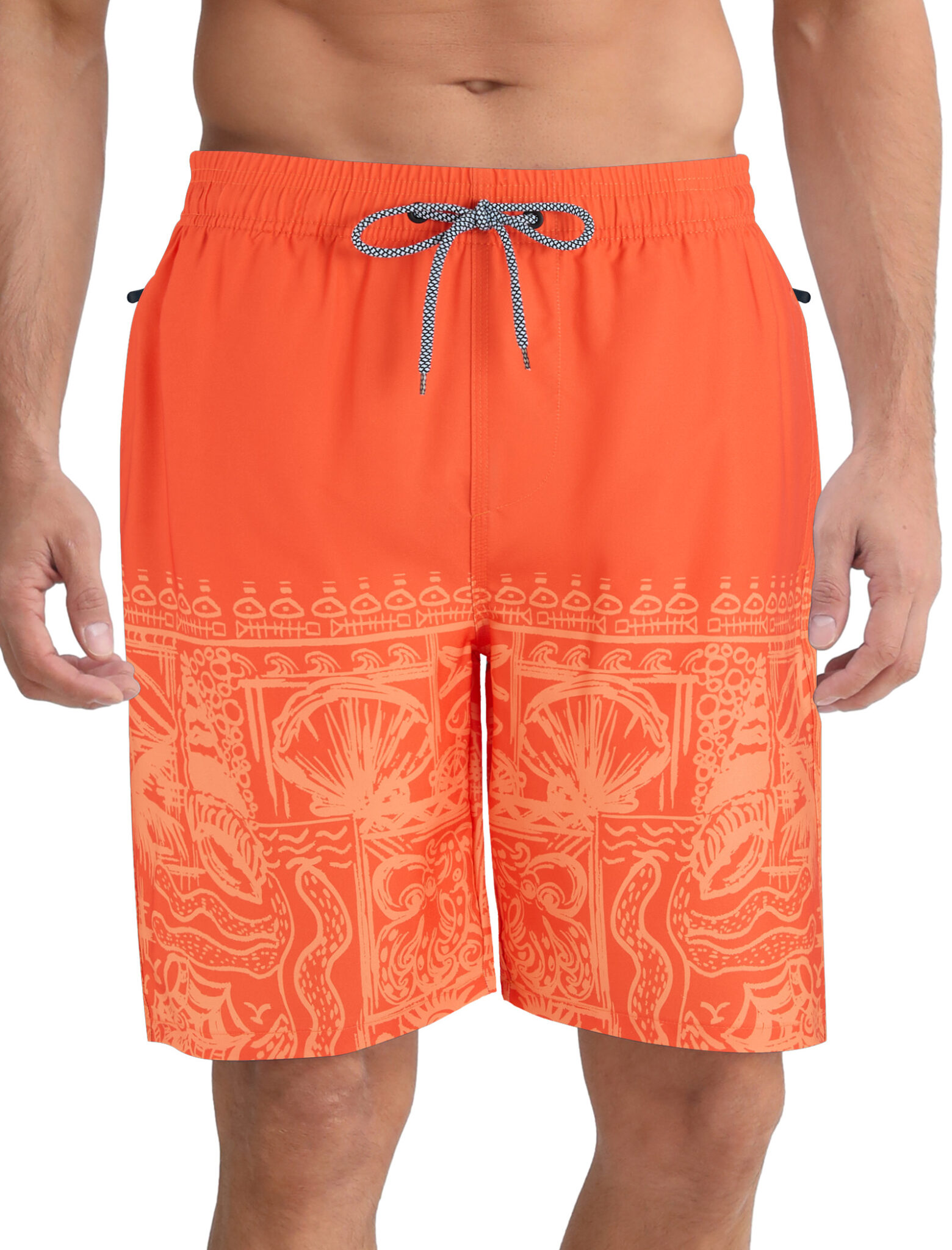Men's Swim Trunks 9" with Zipper Pockets Bathing Suit