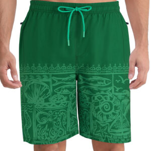 Men's Swim Shorts 9" Quick Dry Zipper Pockets