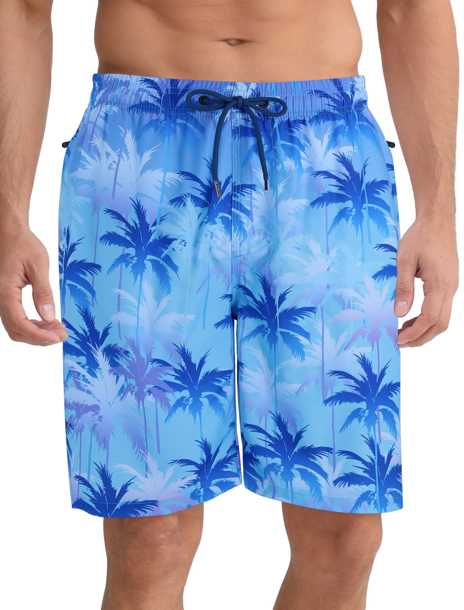 Men's Swim Shorts 9" Quick Dry Zipper Pockets